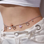 سلسلة الخصر تعليقة فراشة وقلب - كود 4059