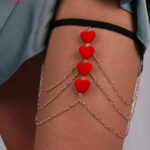 سلسله فخد للنساء مثيره كريستال قلوب حمرا - كود 4074