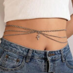 سلسلة الخصر ذات الطبقات الثلاثة مع قلادة أفعى - كود 4104