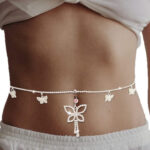 سلسلة الخصر أحجار الراين الفراشة - كود 4107