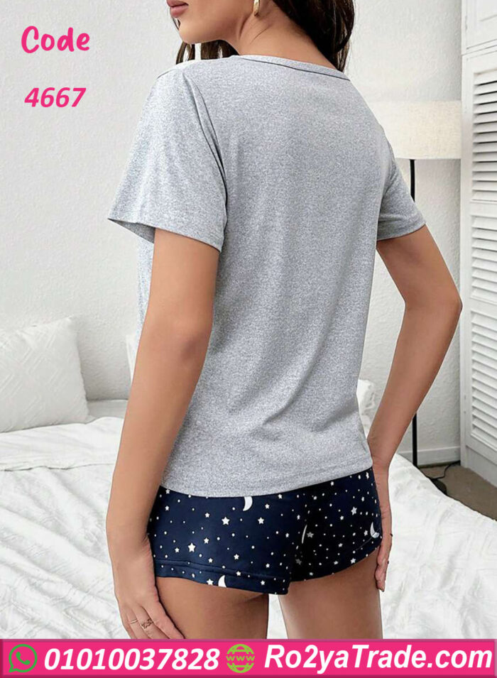 بيجامه شورت حريمي قطن - كود 4667