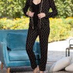 بيجامة حريمي بطبعة قلوب -كود 7645