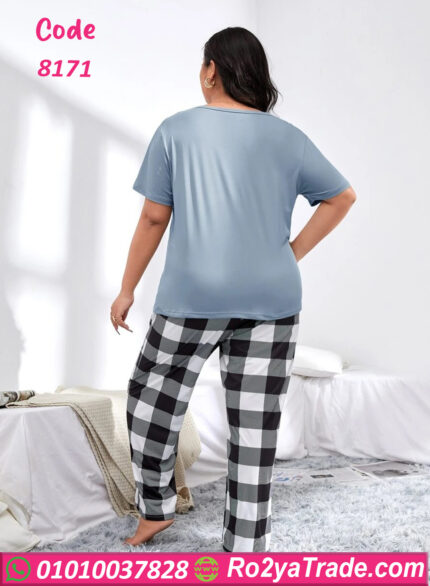 طقم بيجامة حريمي كاروهات - كود 8171