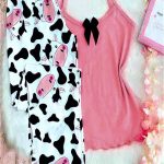 بيجامة صيفية حريمي بيج سايز بطبعة بقري - كود 980