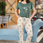 بيجامة حريمي صيفية بزهور - k617