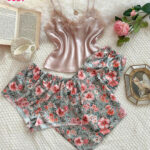 بيجامة ستان 4 قطع - كود 0037