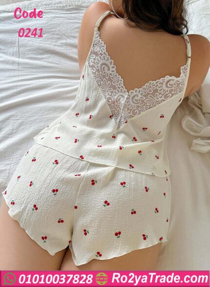 بيجامة شورت حريمي - كود 0241