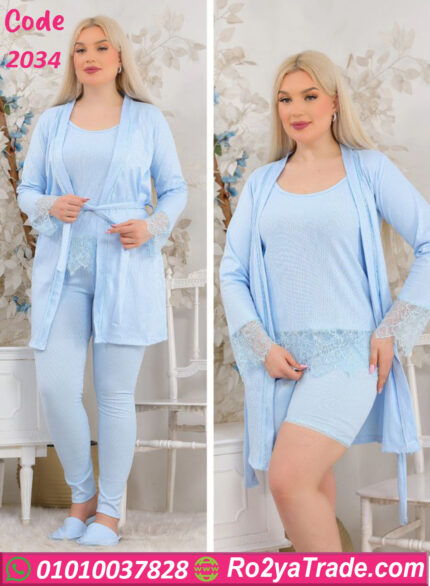 بيجامة حريمي صيفية 6 قطع - كود 2034