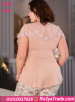 بيجامه صيفي نسائي بدانتيل - كود 2660