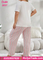 بيجامة انيقه مخططة - كود 3037