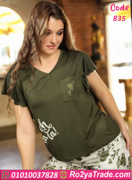 بيجامه نسائيه نعومة القماش - كود 835