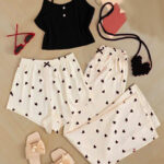 بيجامه حريمي 3 قطع للعرايس - كود 010