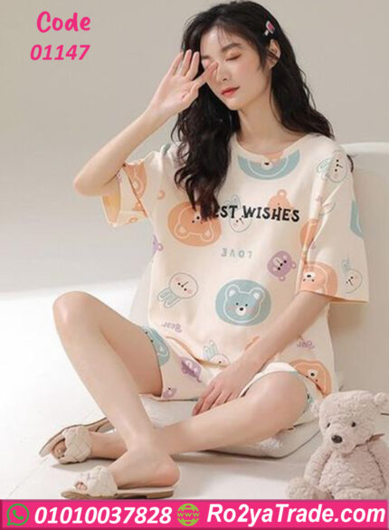بيجامة شورت نسائيه - كود 01147