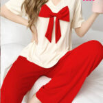 طقم حريمي بنقشة فيونكه - كود 0116