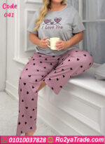 بيجامه نص كم حريمي - كود 041