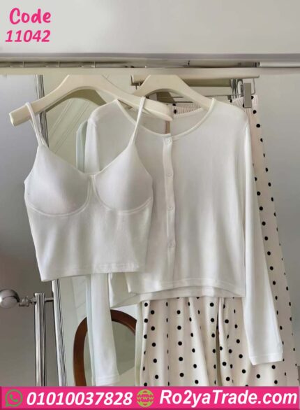 طقم بيجامة حريمي 3قطع - كود 11042