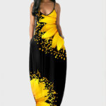 فستان طويل ورد - كود 1185