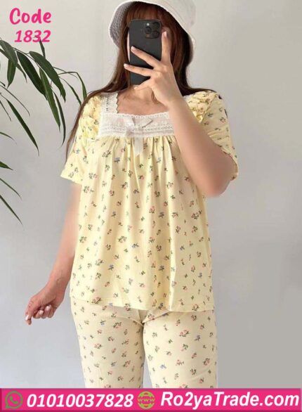 بيجامه نص كم حريمي - كود 1832