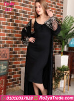 قميص نوم اسود بروب - كود 217