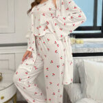 بيجامه 3 قطع مريحه حريمي - كود 2209