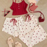 بيجامه للعروسه 3 قطع - كود 3017