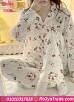 بيجامه زراير قطن حريمي - كود 3022