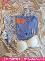 بيجامه قطن حريمي 3 قطع - كود 4050