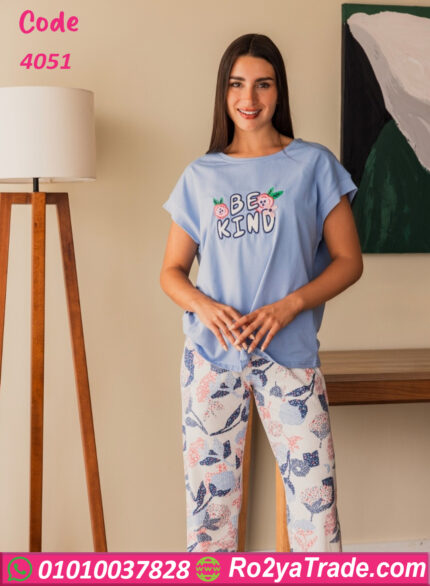 بيجامه قطن للبنات - كود 4051