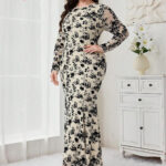 فستان طويل بتصميم جذاب - كود 475