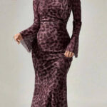 فستان حريمي بنقشة تايجر - كود 486