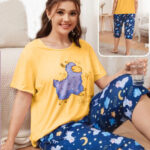 بيجامه قطن حريمي برمودا - كود 575