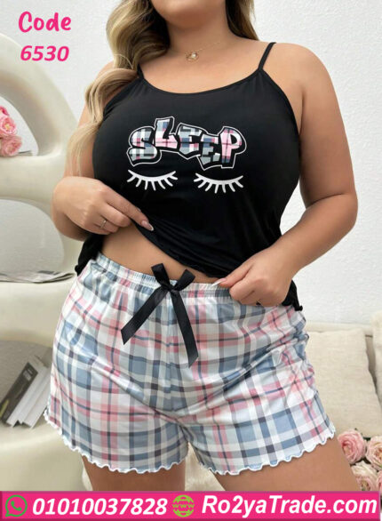 بيجامة شورت حريمي - كود 6530