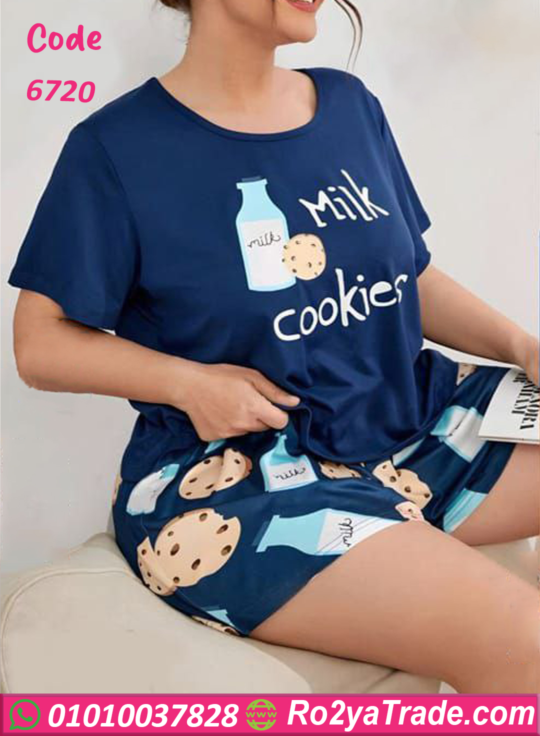 بيجامه شورت صيفي للعروسه - كود 6720