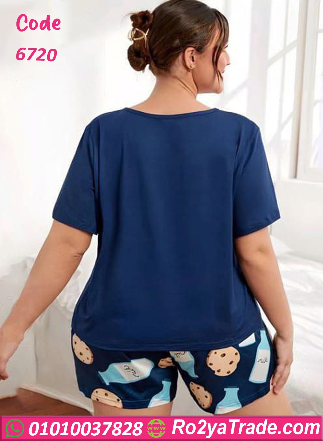 بيجامه شورت صيفي للعروسه - كود 6720