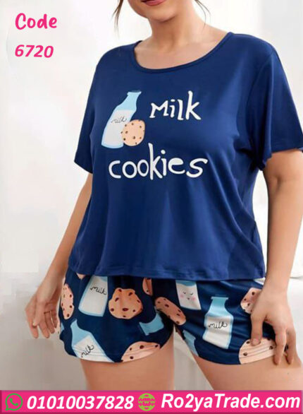 بيجامه شورت صيفي للعروسه - كود 6720