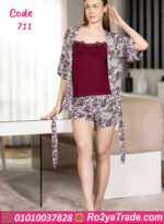 بجامه شورت للعرايس بالروب - كود 711