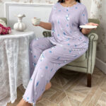 بجامه نص كم قطن نسائي - كود 802