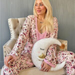 بيجامه حريمي قطن 3 قطع - كود 849