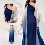 فستان طويل كم و كم - كود 863