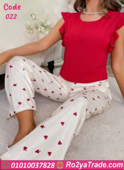 بيجامه بناتي بنقوش انيقه - كود 022