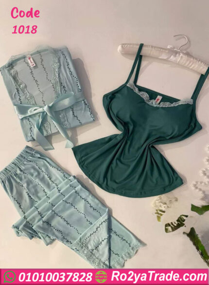 طقم بيجامة 3 قطع - كود 1018