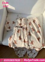 بيجامه 3 قطع مريحه حريمي - كود 1057