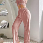 طقم نسائي صيفي توب وبنطلون - كود 10955