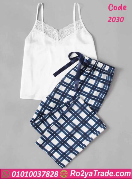 بيجامه حماله وبنطلون كاروهات - كود 2030