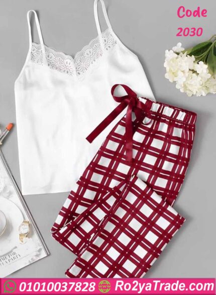 بيجامه حماله وبنطلون كاروهات - كود 2030