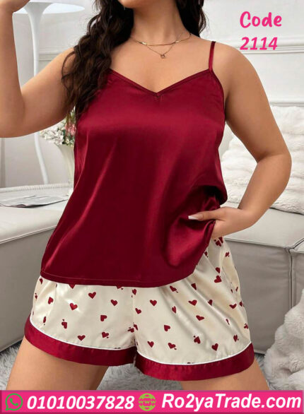 بيجامه حماله وشورت قلوب - كود 2114
