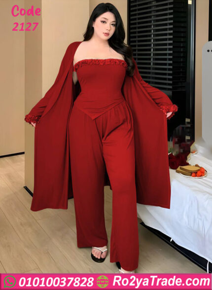 بيجامه حريمي 3 قطع للعرايس - كود 2127