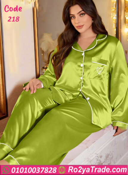 بيجامة ستان زراير - كود 218