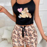 طقم صيفي بنقشة دب - كود 250112