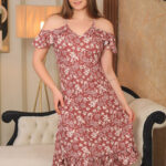 الفستان الوردي المزهر - كود 3582